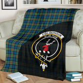 Colquhoun Ancient Tartan Crest Blanket Wave Style